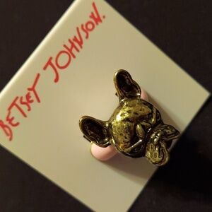 Betsey Johnson Bulldog Adjustable Ring